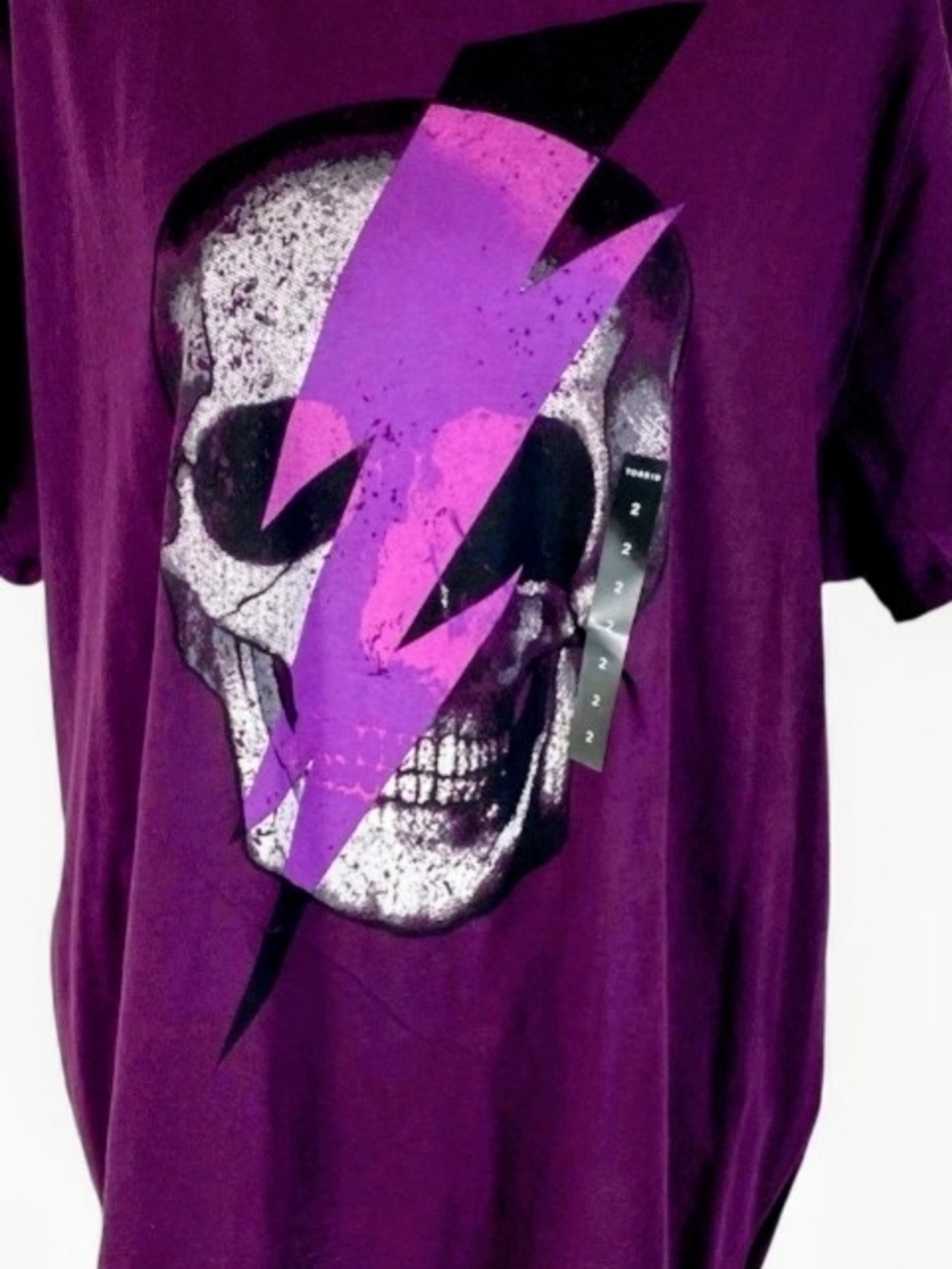 Torrid Purple Skull Lightning Short Sleeve Tee Size O Large